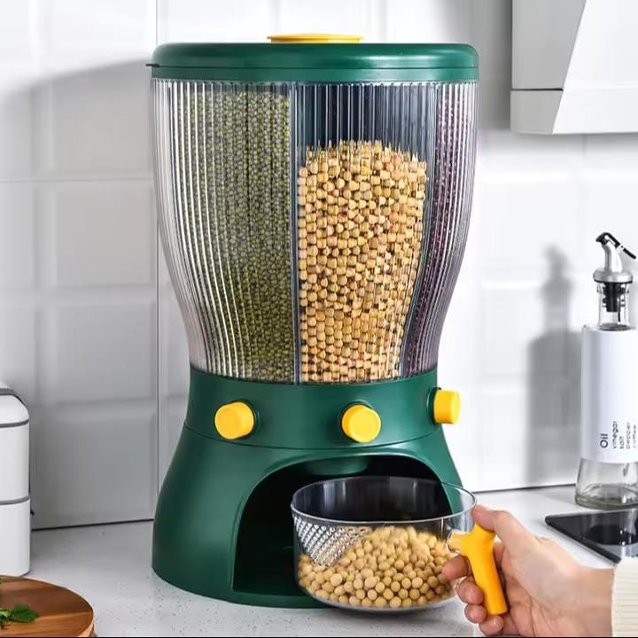 Partitioned rotation cereal dispenser