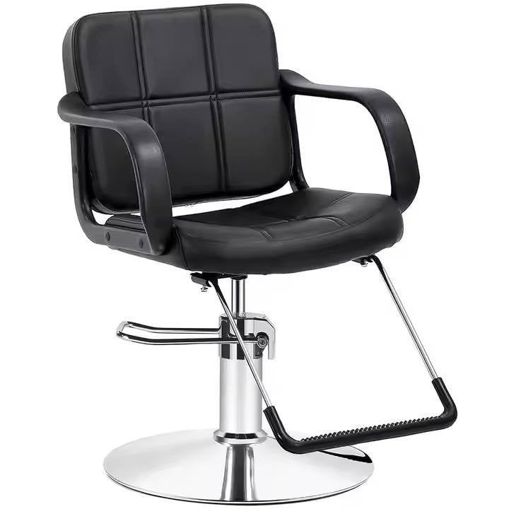 Foldable barber chair with hydraulic lift