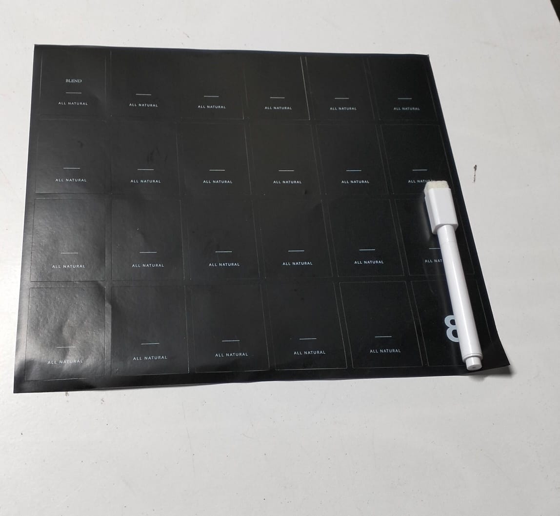 Rectangular Black spice labels
24pcs plus pen