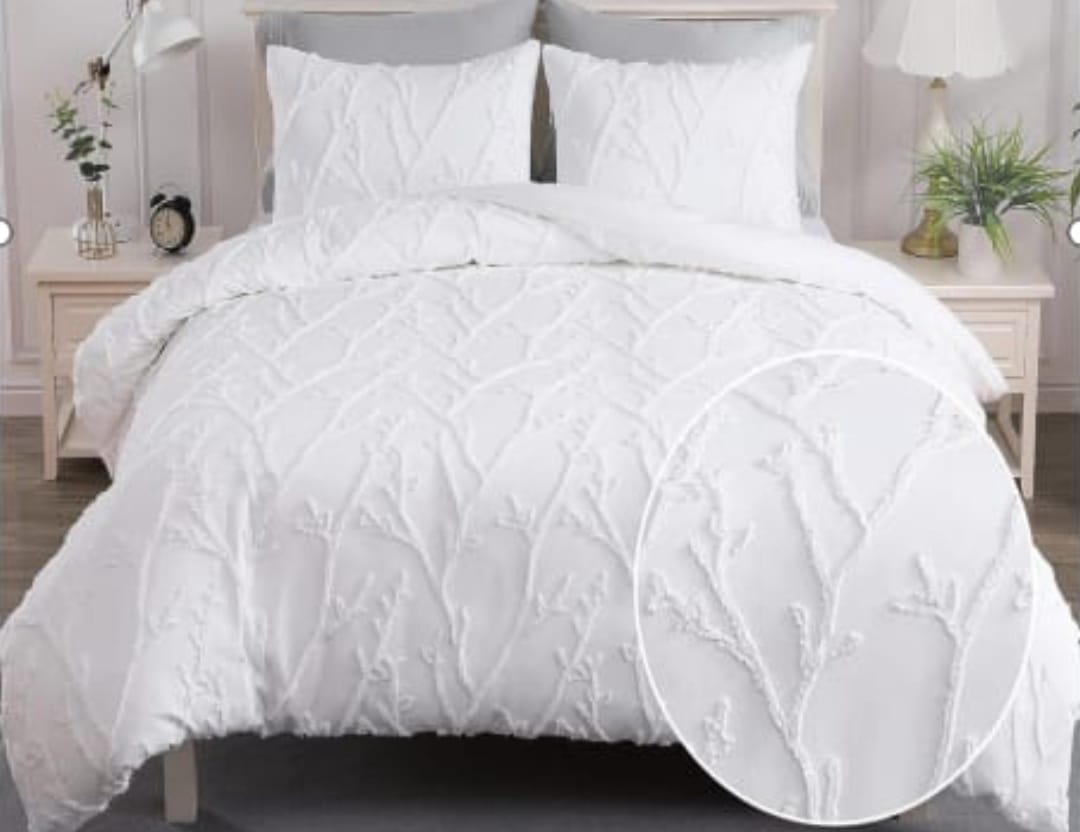 marble and tufted duvet cover