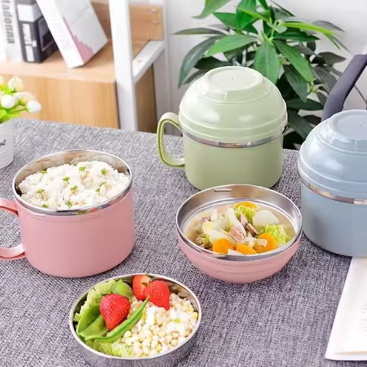 Multi-functional Lunch Box Colorful Container with Tray and Lid for Snacks.