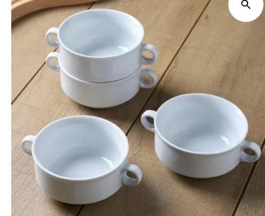 Ceramic bowl with 2 handles