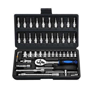 High-Quality Professional Hardware Tool Set: 46-Piece Socket Ratchet Wrench Set
