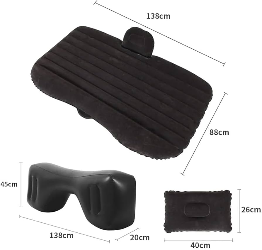 Portable inflatable car back seat bed