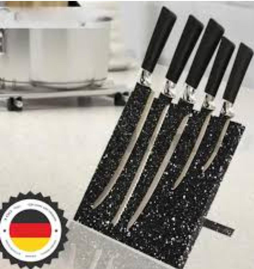 German standard Gottiny or Bonappetit brand 6pc knife set with magnetic block holder