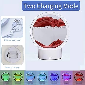 10cmx16x20cm ~ 3D LED desktop lamp flowing sand decor piece