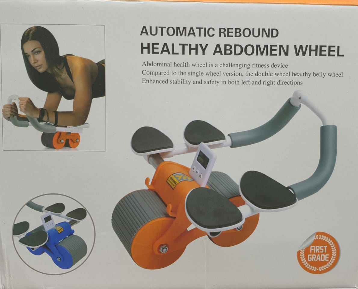 4 Abdominal Exercise Wheel, Automatic Rebound Tummy Control Abdominal Roller elbow pad