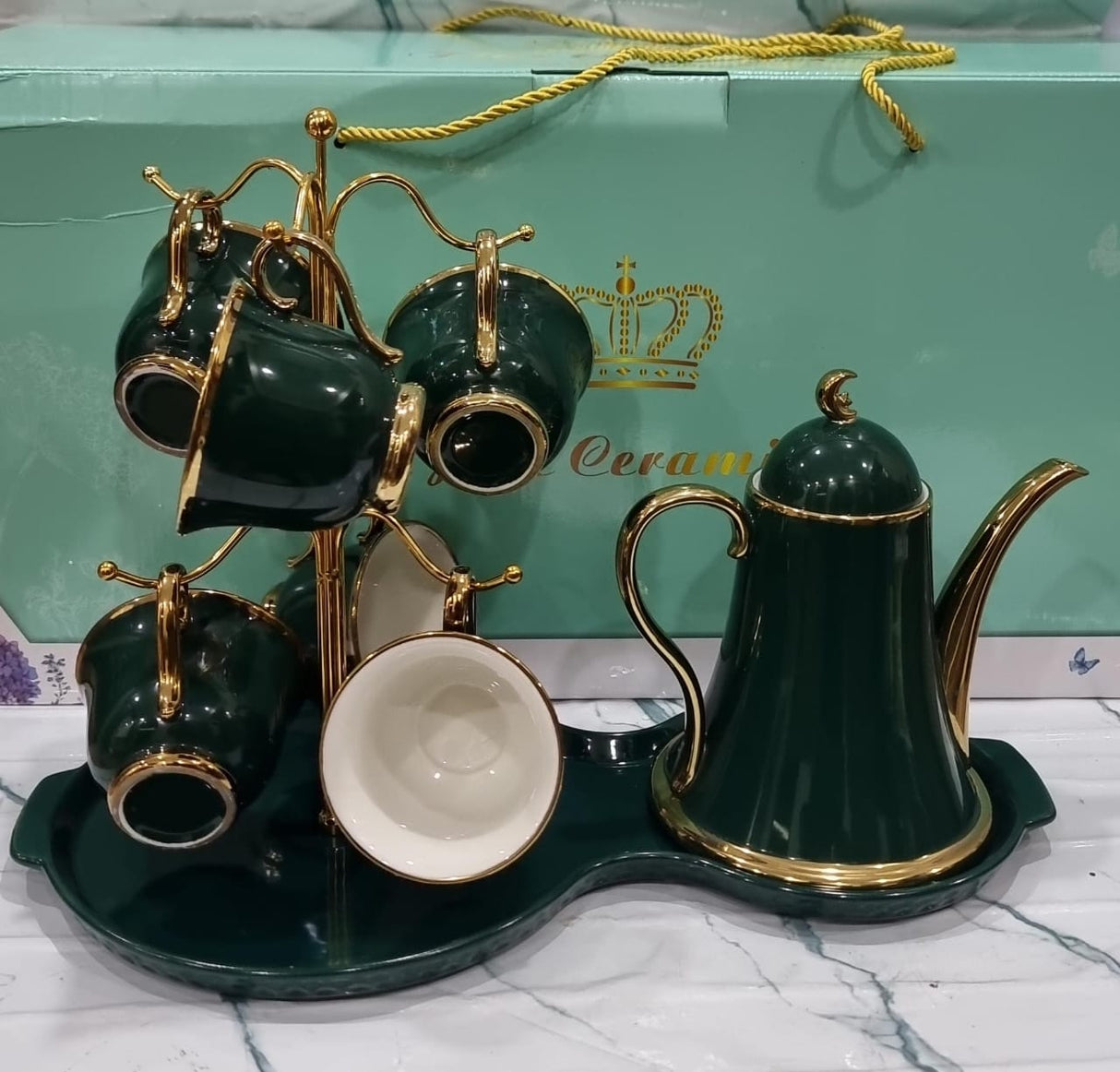 Fine ceramic 9pc tea set