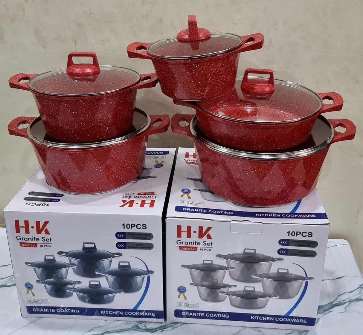 HK 10pc granite cookware Set