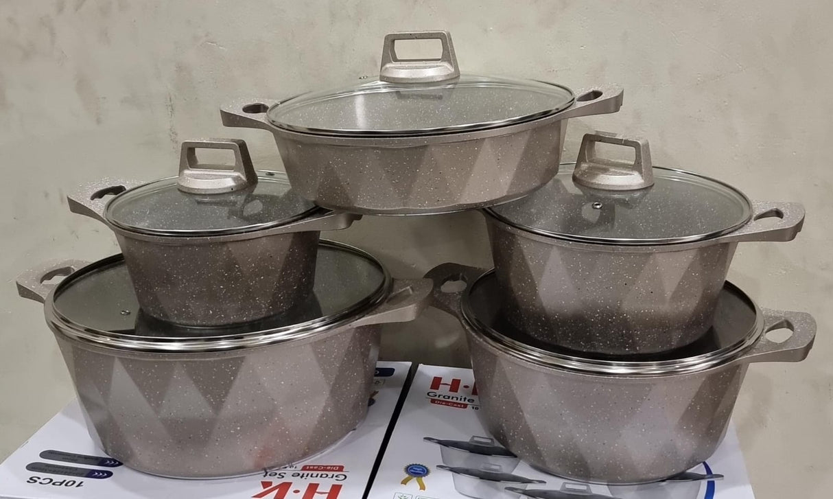 HK 10pc granite cookware Set