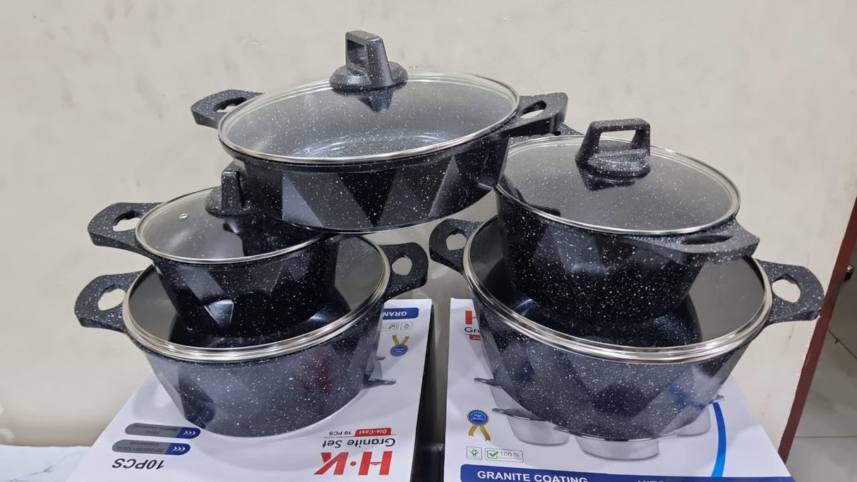 HK 10pc granite cookware Set