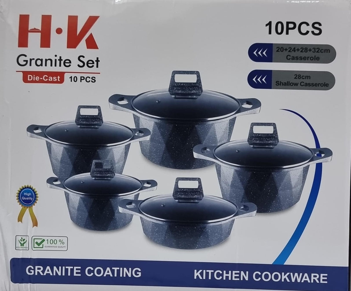 HK 10pc granite cookware Set