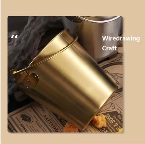Ice Cube Bucket Steel Gold