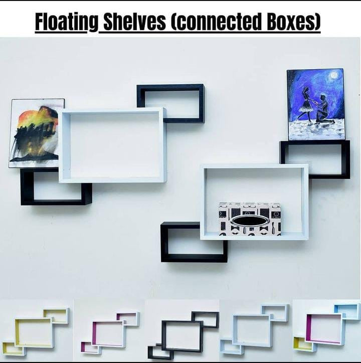 3PC CONNECTED BOXES FLOATING SHELVES