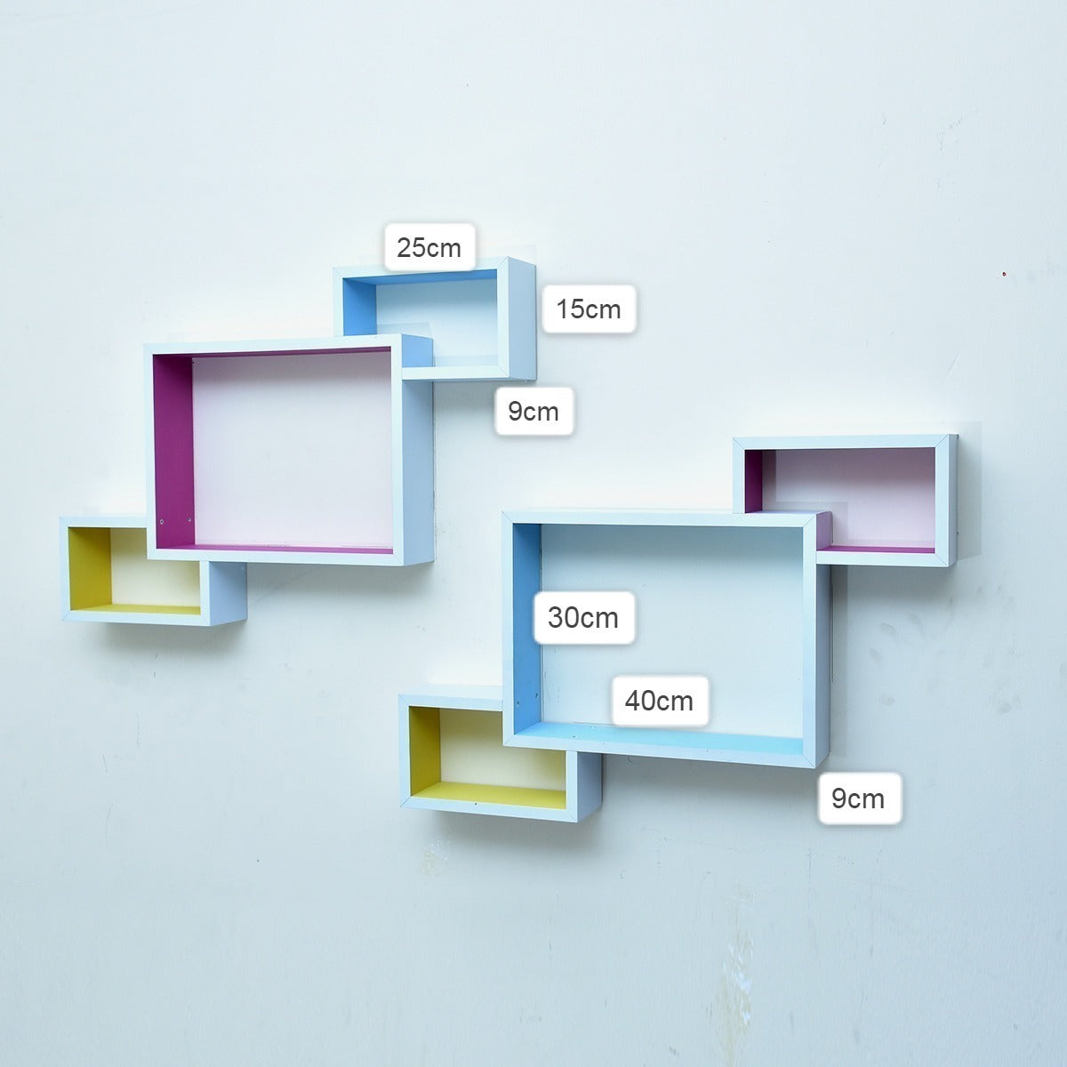 3PC CONNECTED BOXES FLOATING SHELVES