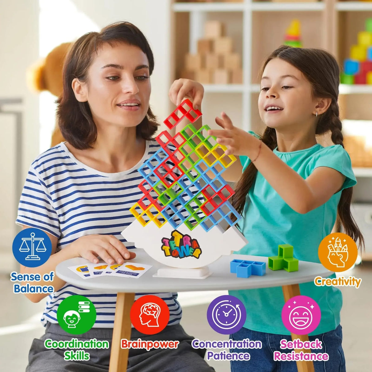 48 PC Tetra Tower Stacking Kids Game