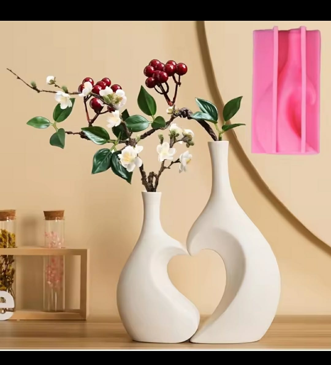 LARGE HOLLOW HEART VASE