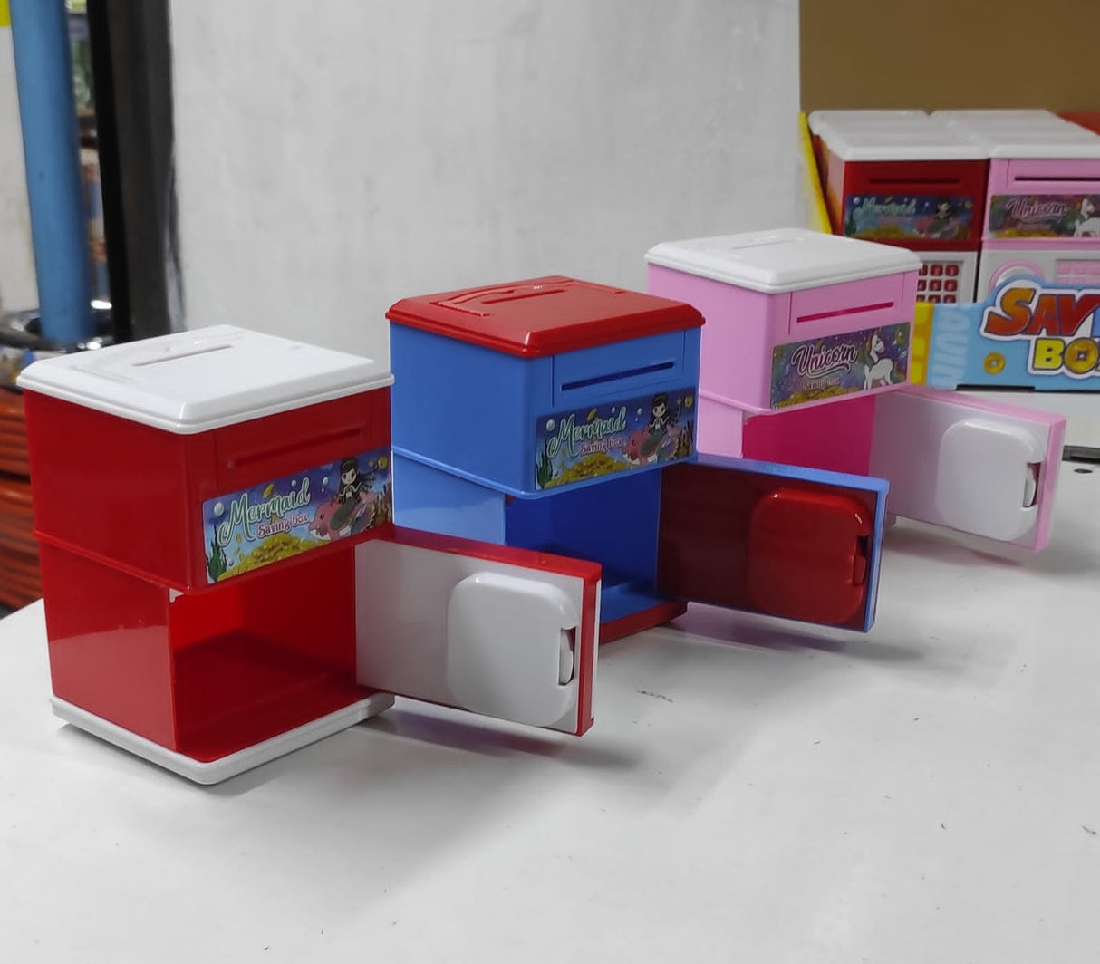 Manual mini kids home bank