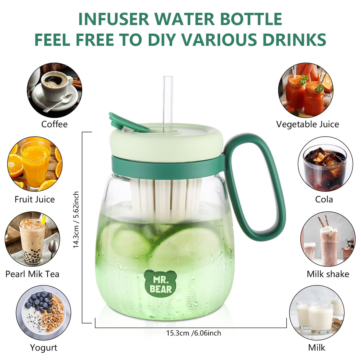 Plastic Water bottle, Teacup With Infuser And Lid