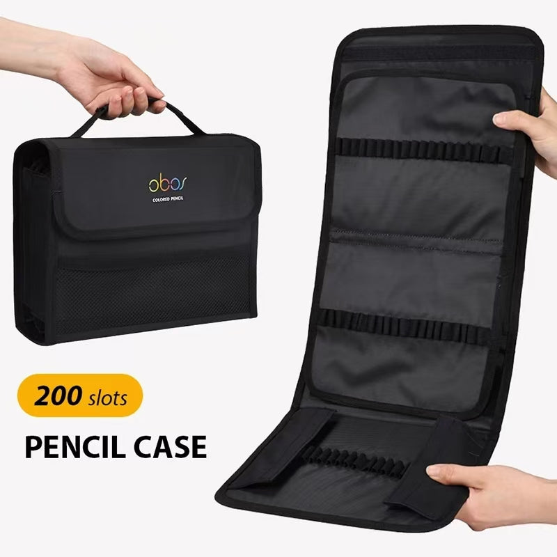 200 slots colored lead pencils storage bag