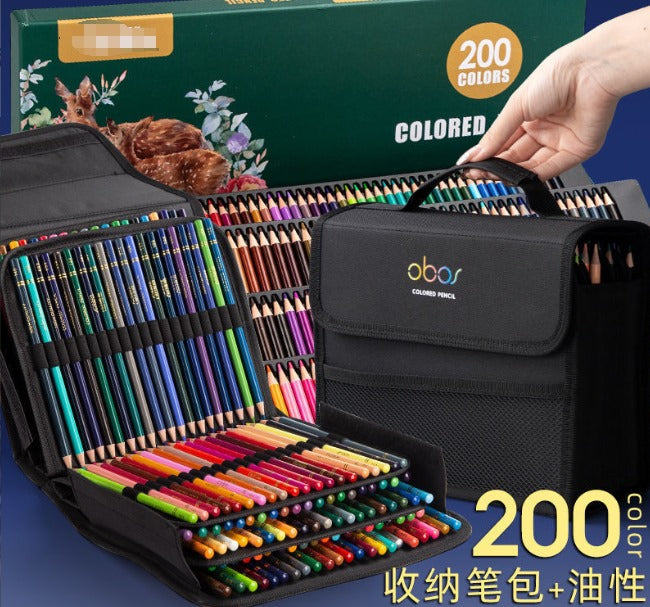 200 slots colored lead pencils storage bag