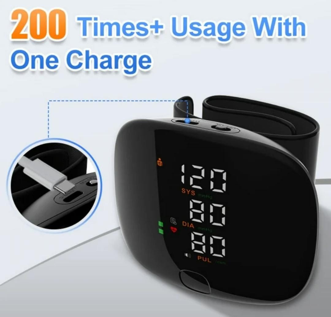 Wrist electronic Rechargeable sphygmomanometer blood pressure monitoring kit