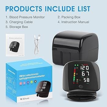 Wrist electronic Rechargeable sphygmomanometer blood pressure monitoring kit