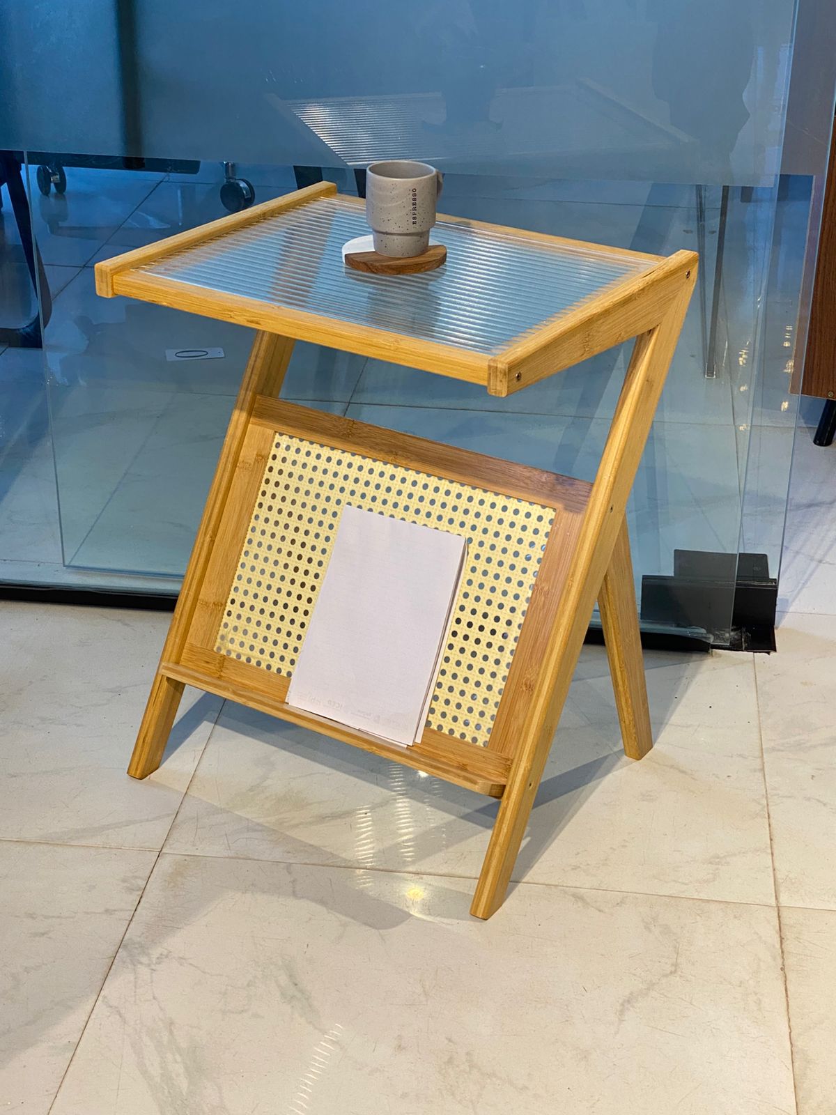 Rattan Side Table/ Bedside Table/Boho End Table