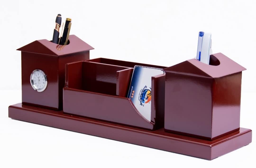 Elevate Your Workspace: Elegant Wooden Desk Organizer*