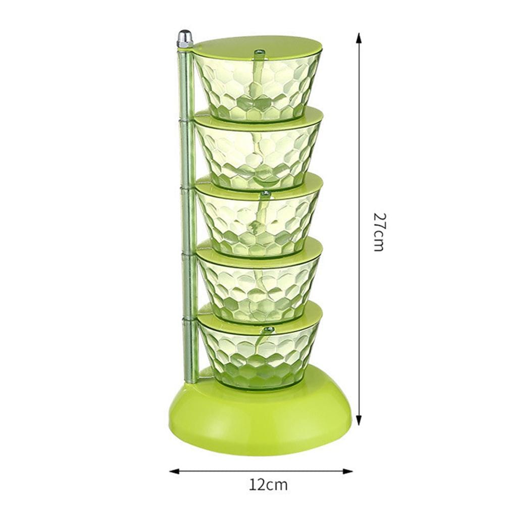 5 layer rotating spice seasoning stand