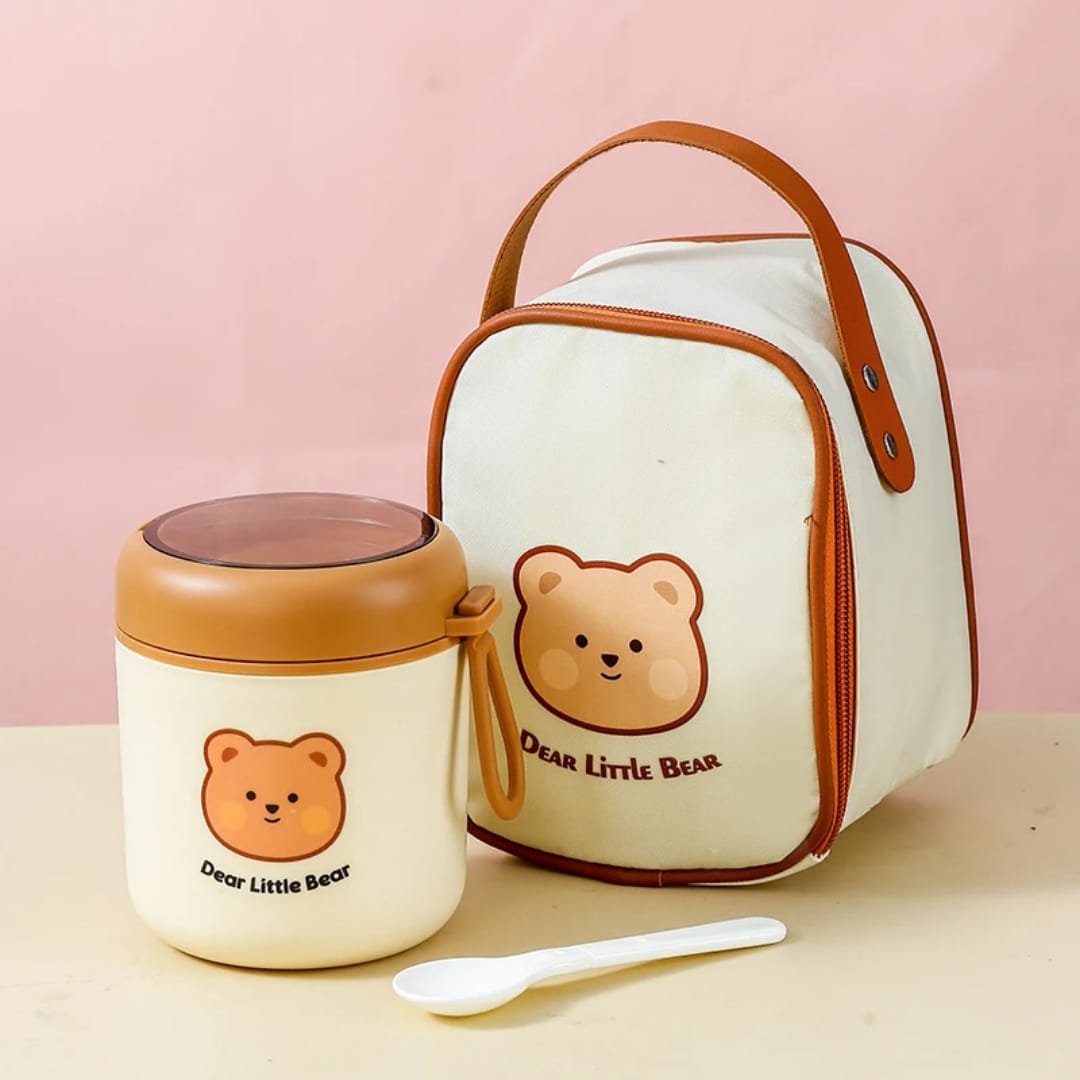 2 in 1 Food Flask Thermos With A Matching Insulated Lunch Bag