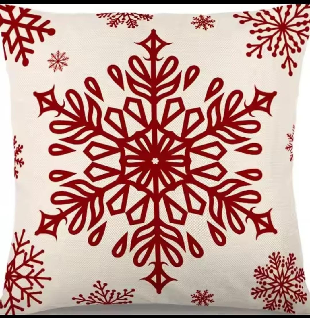 Heavy linen Christmas throw cover