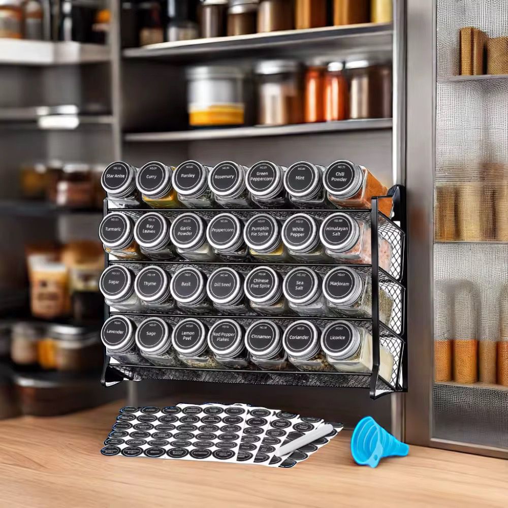 Glass Spice Jars Set