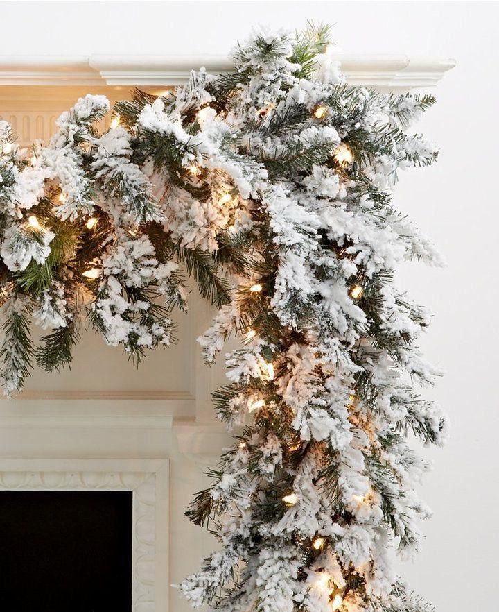 2.5M Christmas Snow Flocked Garland