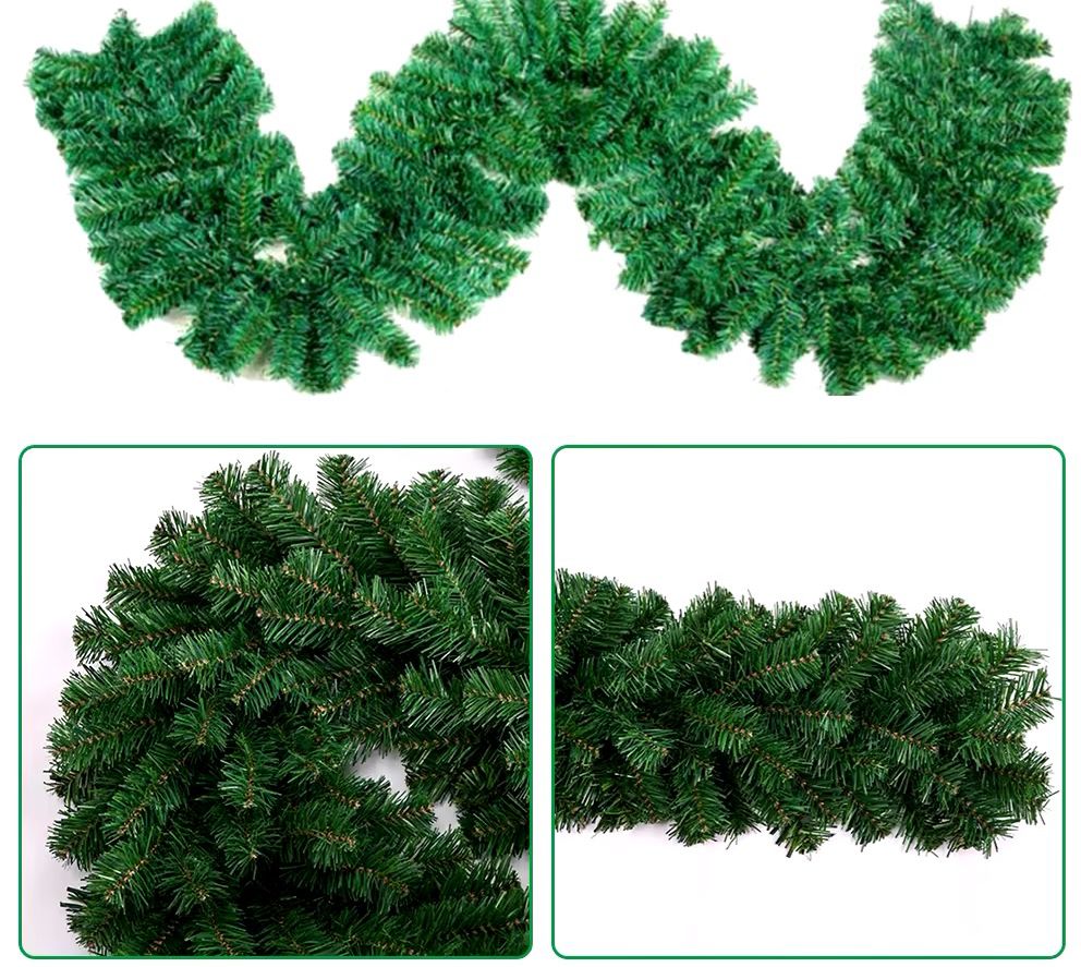 2.7m Christmas Garland Pine and Cypress Artificial Green Garland for Home Decoration