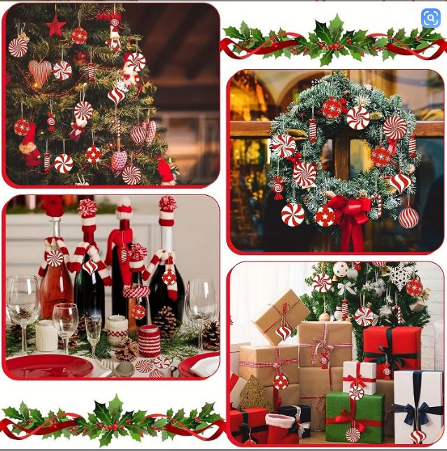 12pcs wooden red candy windmill cane