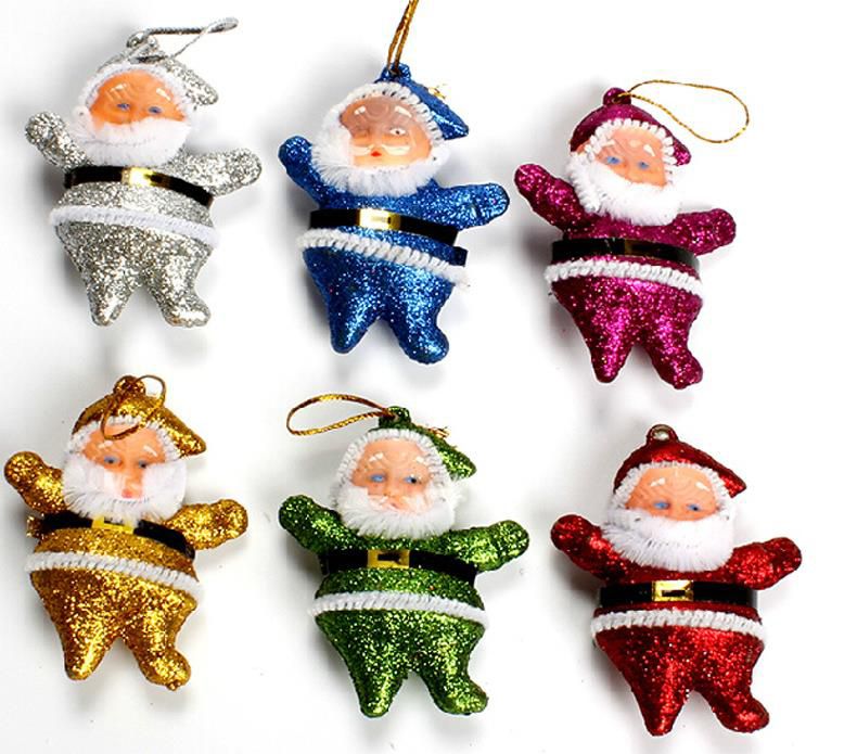6pcs Colorful Christmas Santa Claus Ornaments