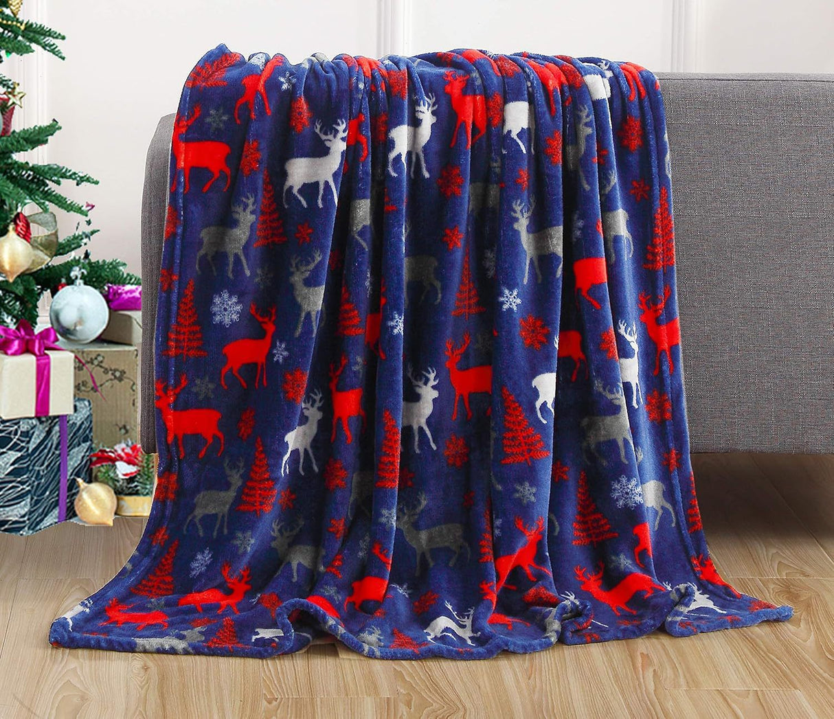 Flannel Christmas Throw Cozy Snowflake