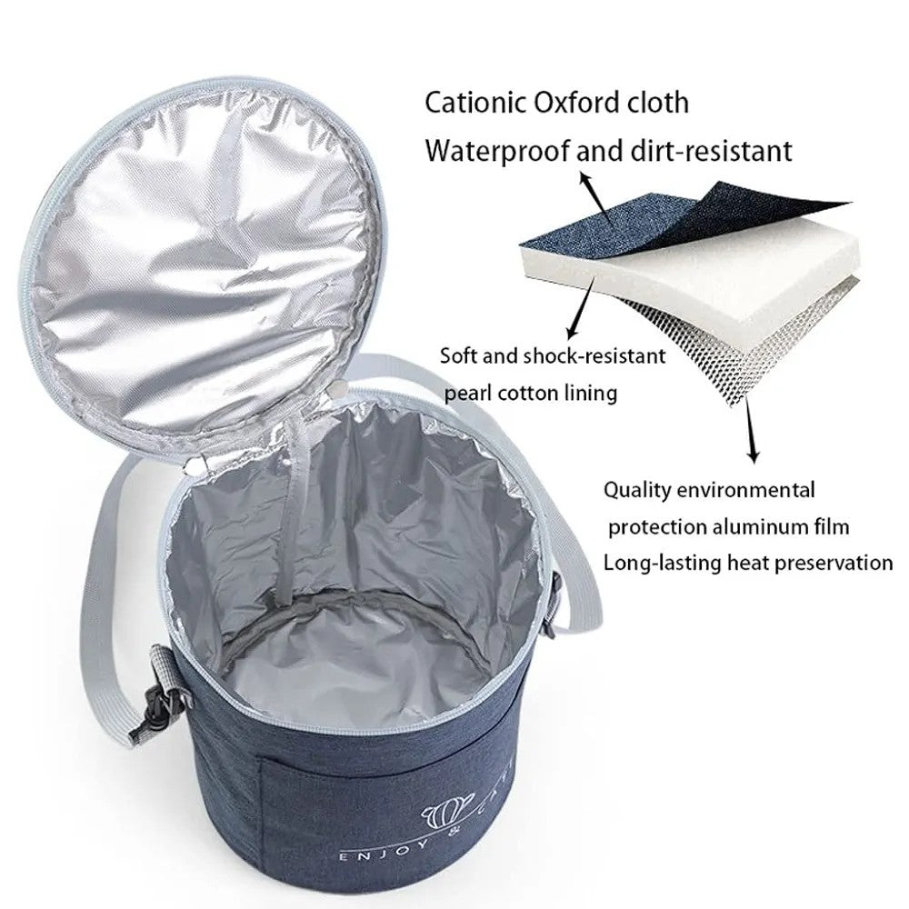 Insulated Round Lunch Bag,