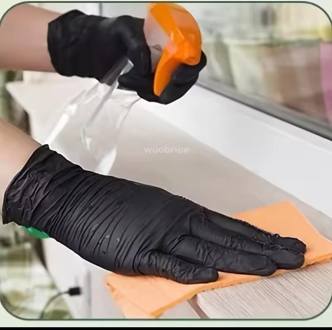 Food grade disposable black kitchen gloves