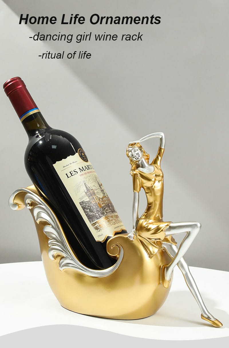 Creative Gold statue wine bottle holder*