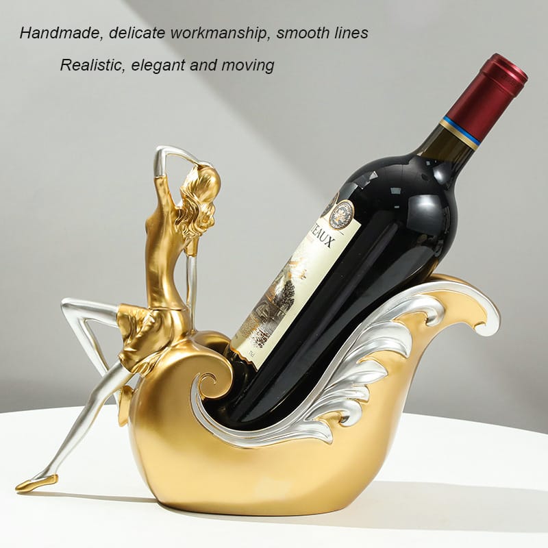 Creative Gold statue wine bottle holder*