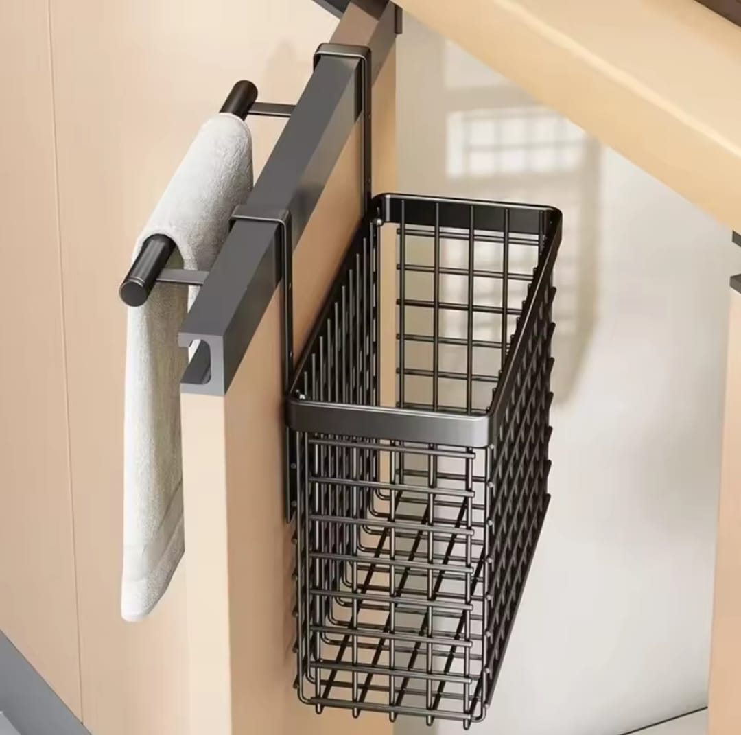 2 pc Over the Cabinet door Organizer with towel rack