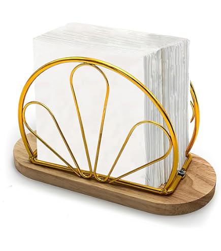 Metallic hemisphere bamboo base serviet holder