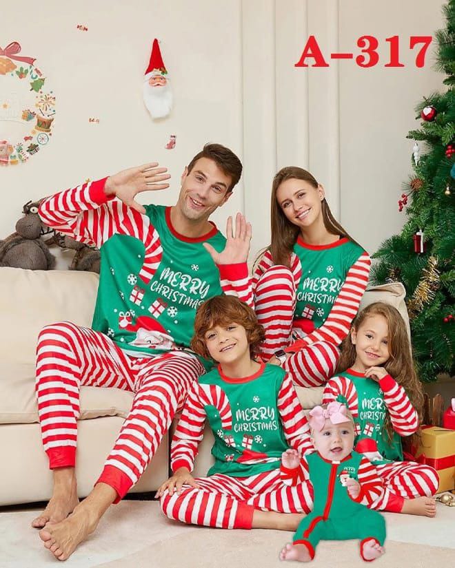 Christmas Family Cotton Pyjama Set for Adults and Kids