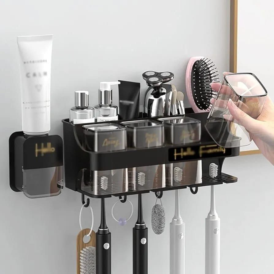 Automatic toothpaste Dispenser with 4 cups