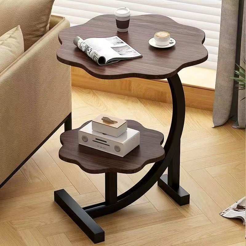 Wooden wavy top bottom metallic crescent frame