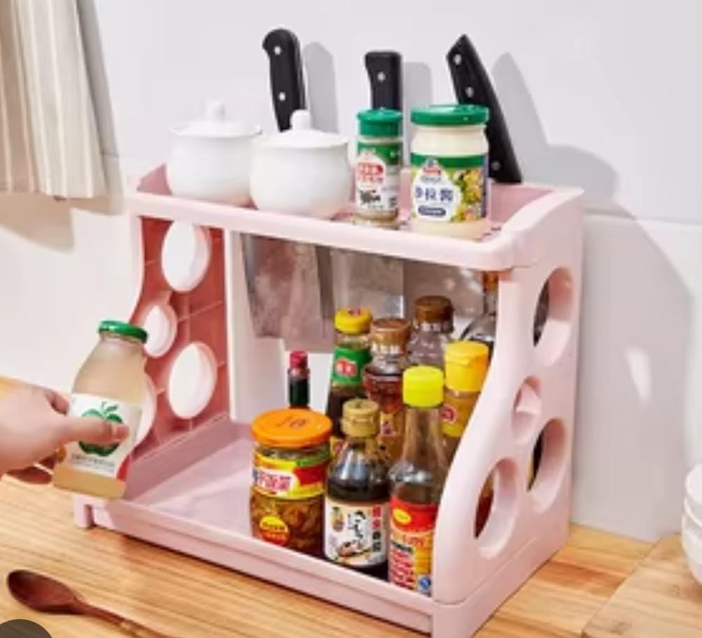 Double layer multifunctional spice rack