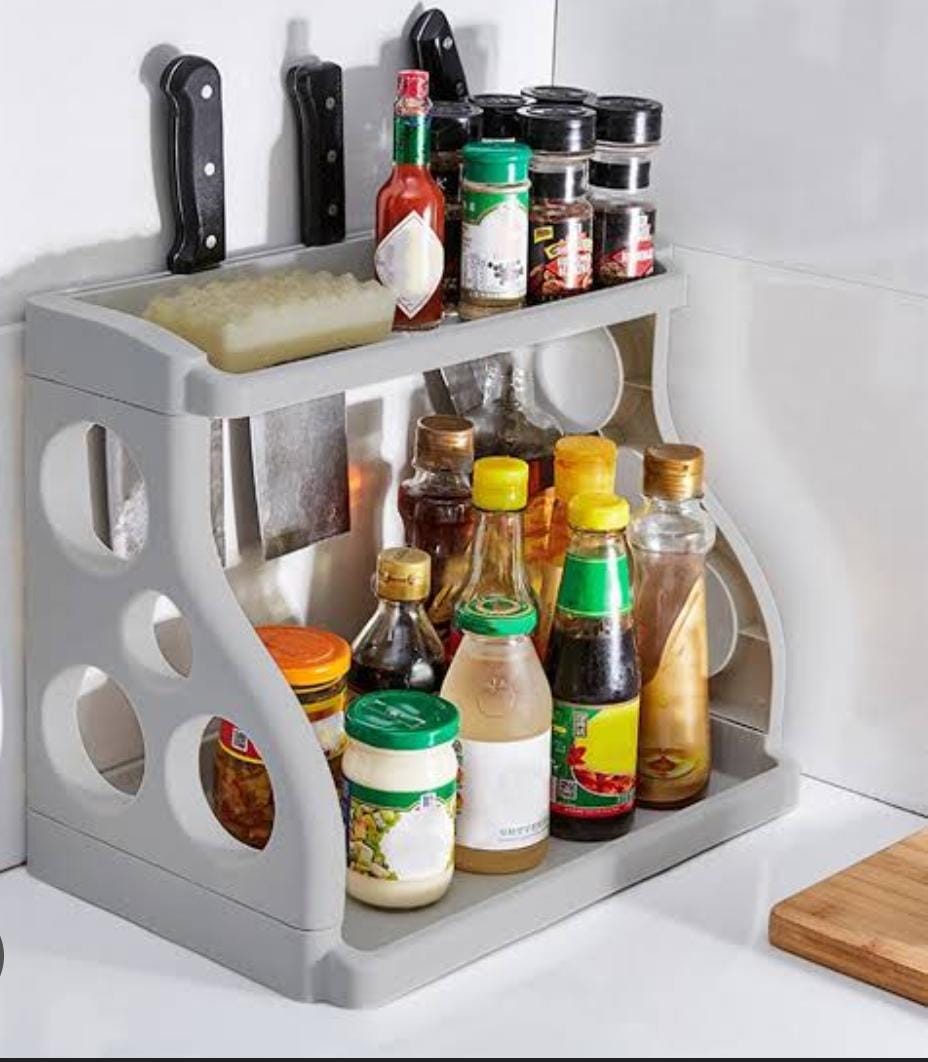 Double layer multifunctional spice rack