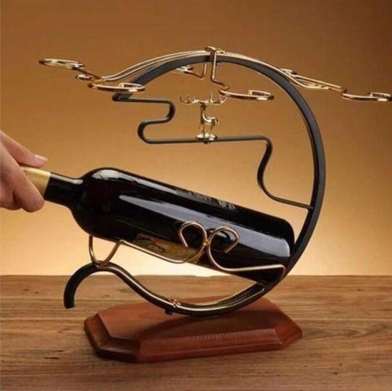 Golden deer wine set rack